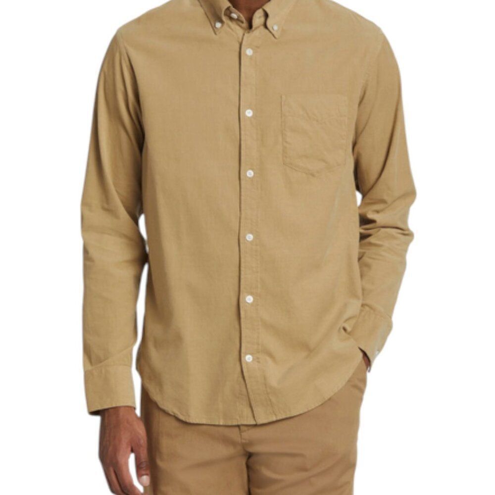 NN07 Leon 5723 Corduroy Button-Down Shirt Men's S -Khaki